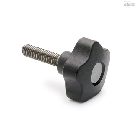 ELESA Stainless steel threaded stud, with cap, VCT.74-SST-p-M12x50-C3 VCT-SST-p